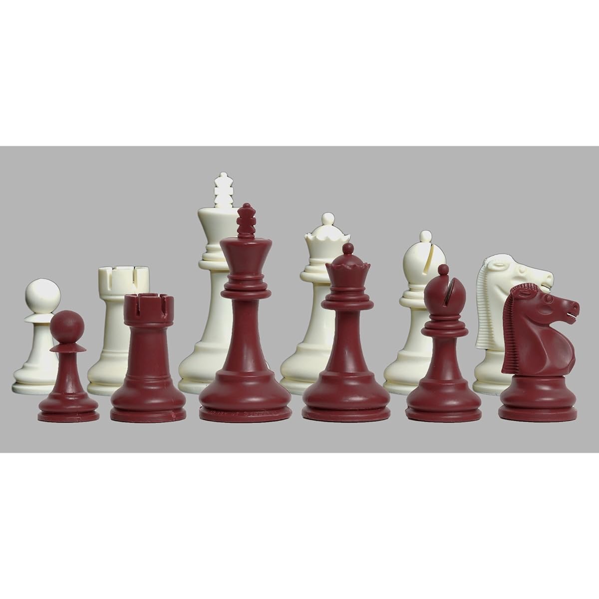 The House of Staunton - The Reykjavik Plastic Chess Set - Pieces Only - 3.75" King - Red & White
