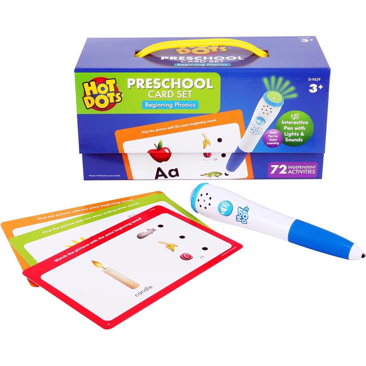 Educational Insights Hot Dot Beginning Phonics Set with 72 Activities Preschool Learning Set with Interactive Pen for Ages 3 and Up
