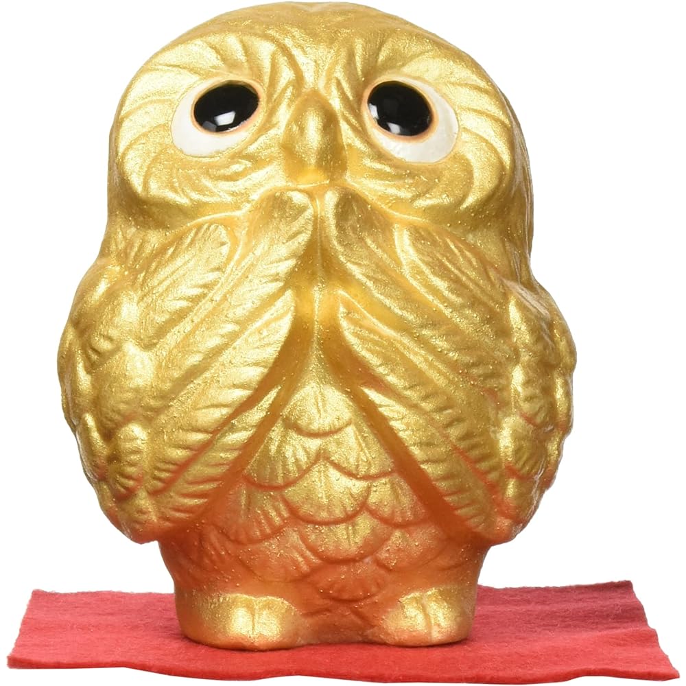 Shigaraki ware figurine money luck owl width 16 x depth 10.5 x height 16 cm 566-09