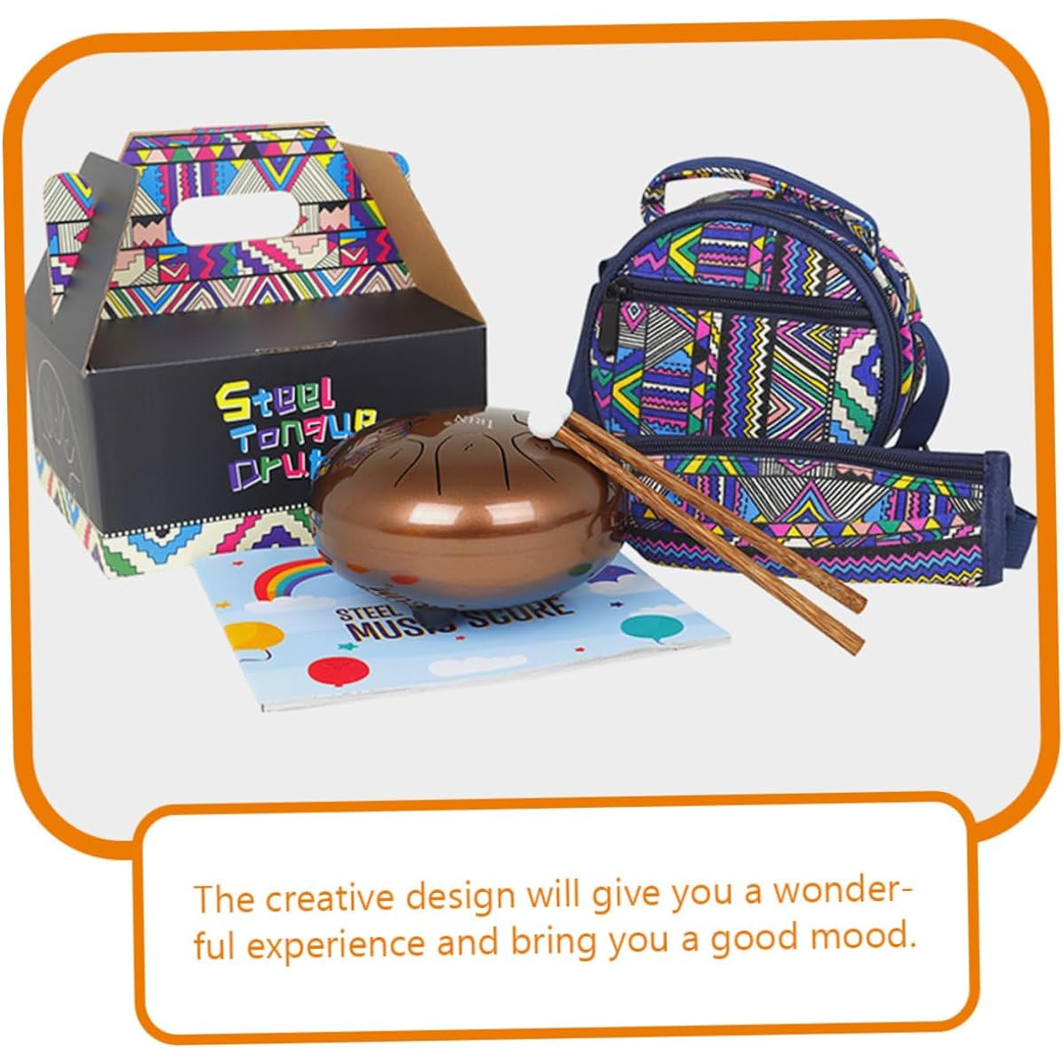 SWOOMEY 1 Set Wangyou Taiko Ether Drum Metal Ether Drum Handpan Tank Drum Children's Music Toy 6 Note Handpan Drum Portable Drum Alloy Carbon Steel Unique Steel Drum