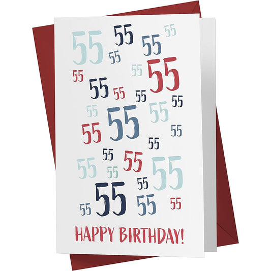 55th Birthday Card - Just A Number 55th Anniversary Card for Brother, Sister, Dad, Mom, Boyfriend, Grill Friend - 55th Birthday Card - 55th Birthday Card - Includes Envelope