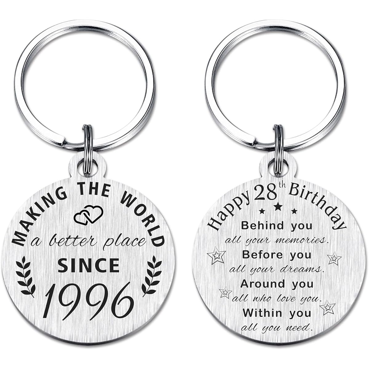 ABNTY 28th Birthday Gift Women Men 28th Birthday Keychain Born in 1995 Gift 1995 Birthday Decoration