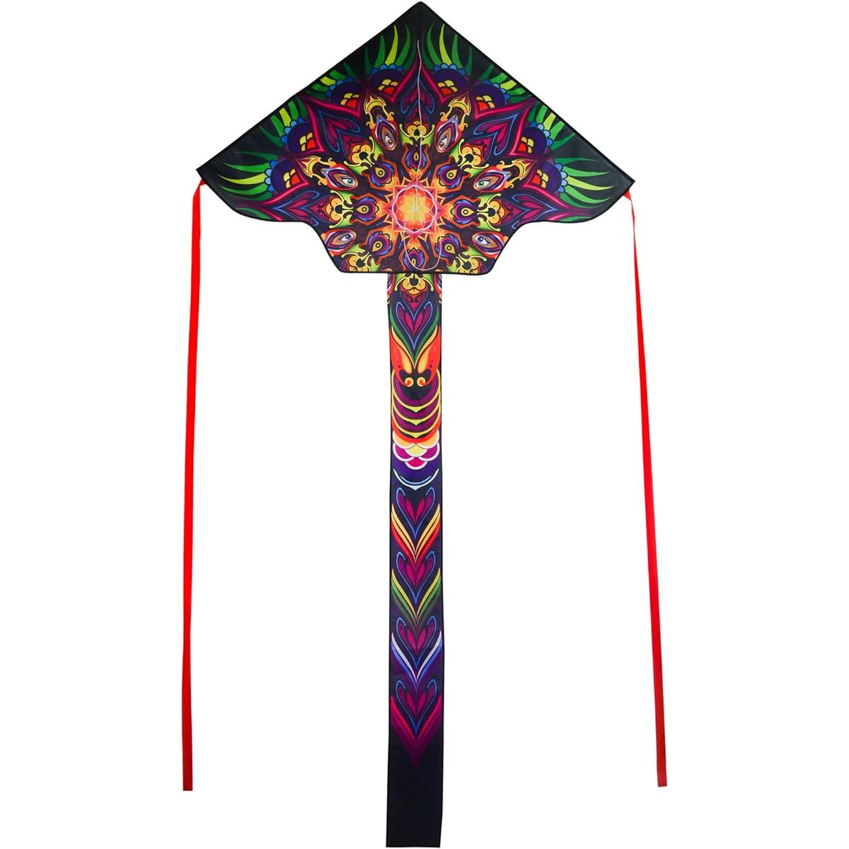 In the Breeze Mandala 45" fly-hi Kite - Colorful Single Line Kite - Ripstop fabric - Kite Line and bag included