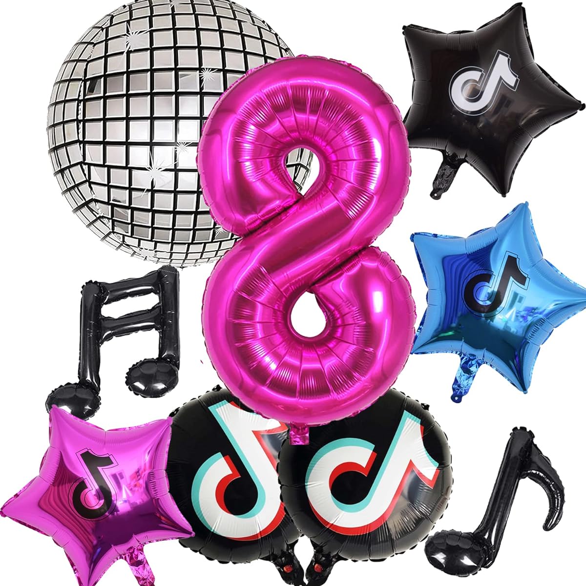 Musical Note Balloons Tic Toc Balloons 9 Pieces Music Party Decorations Girls Teens Birthday Party Karaoke Music Theme Decorations for Kids 8th Birthday