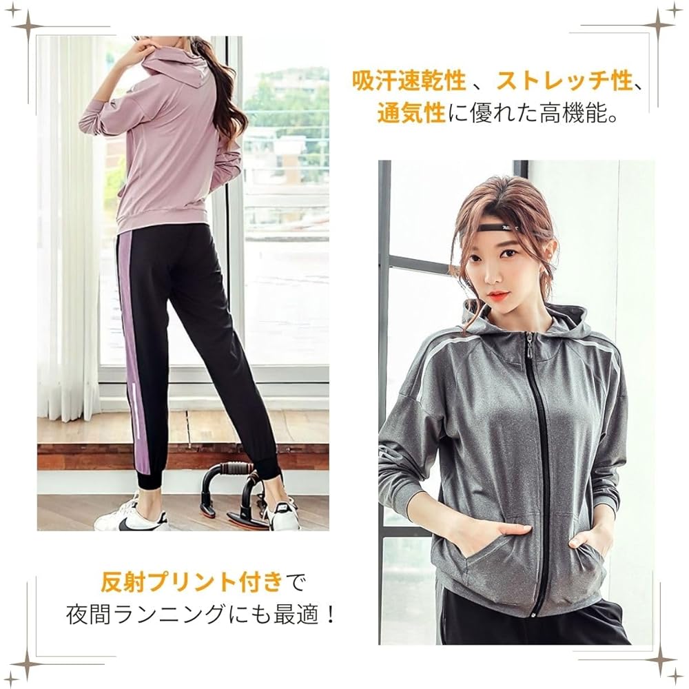 [VeroMan] Women's Jersey Top and Bottom Set, Long Sleeve Sportswear, 2-Piece Set, Gym ppi-wsi049