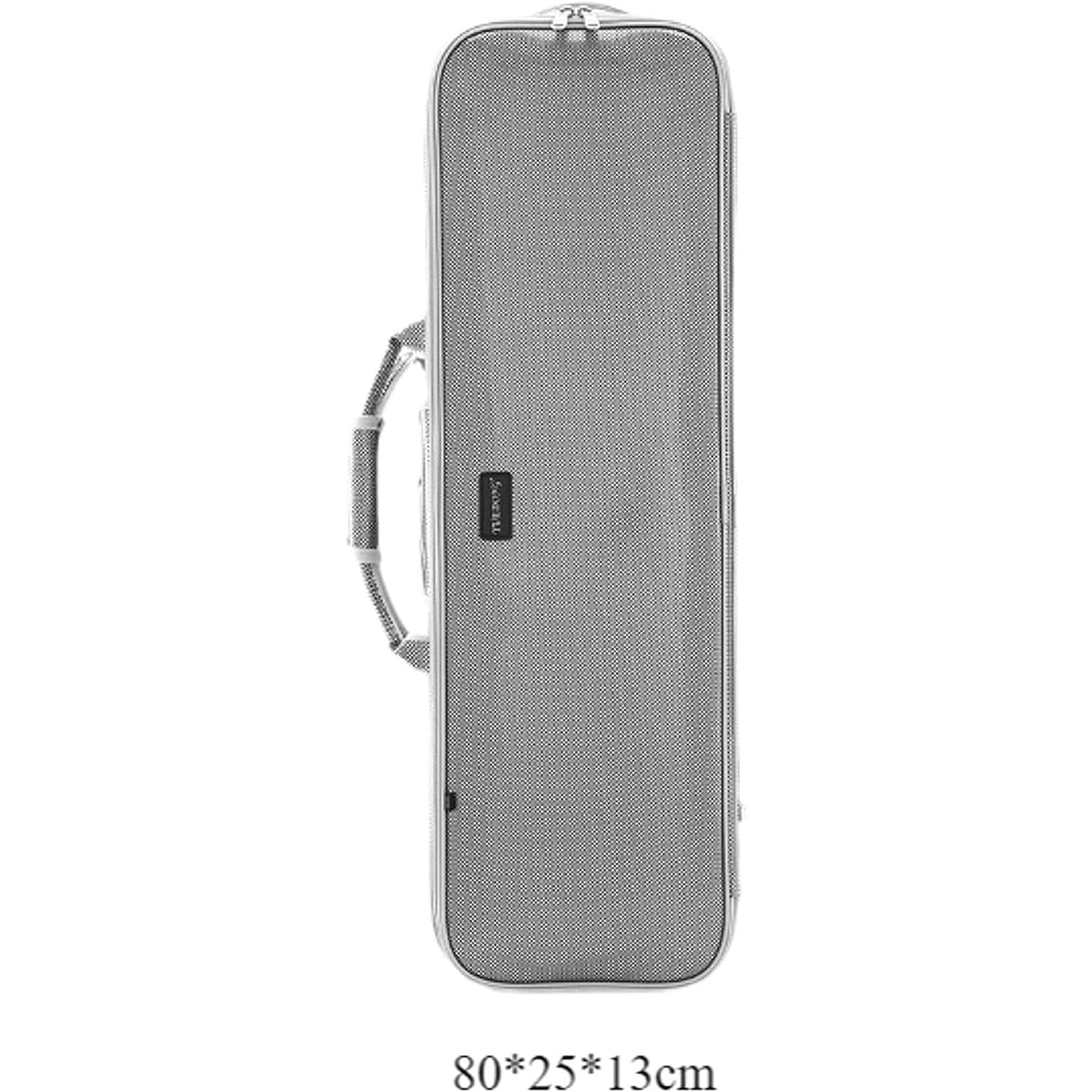 LOL-FUN Violin Storage Box Fiddle Handbag Full Size 4/4 Musical Hard Shell PU Leather Waterproof Instrument Case for Players, Silver