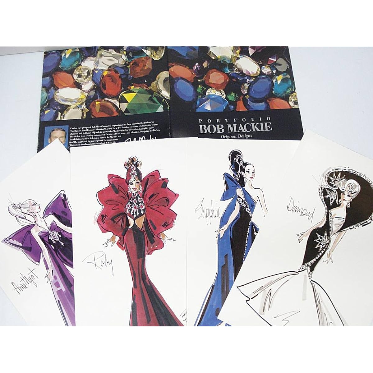 Bob Mackie Original Design Portfolio Barbie Jewel Essence Collection