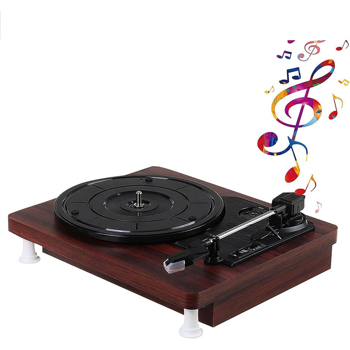 Retro Player Stereo Vinyl Record Turntable Player 3 Speed Gramophone PH 2.0 Stereo 33 45 78 RPM Gramophone Recorder
