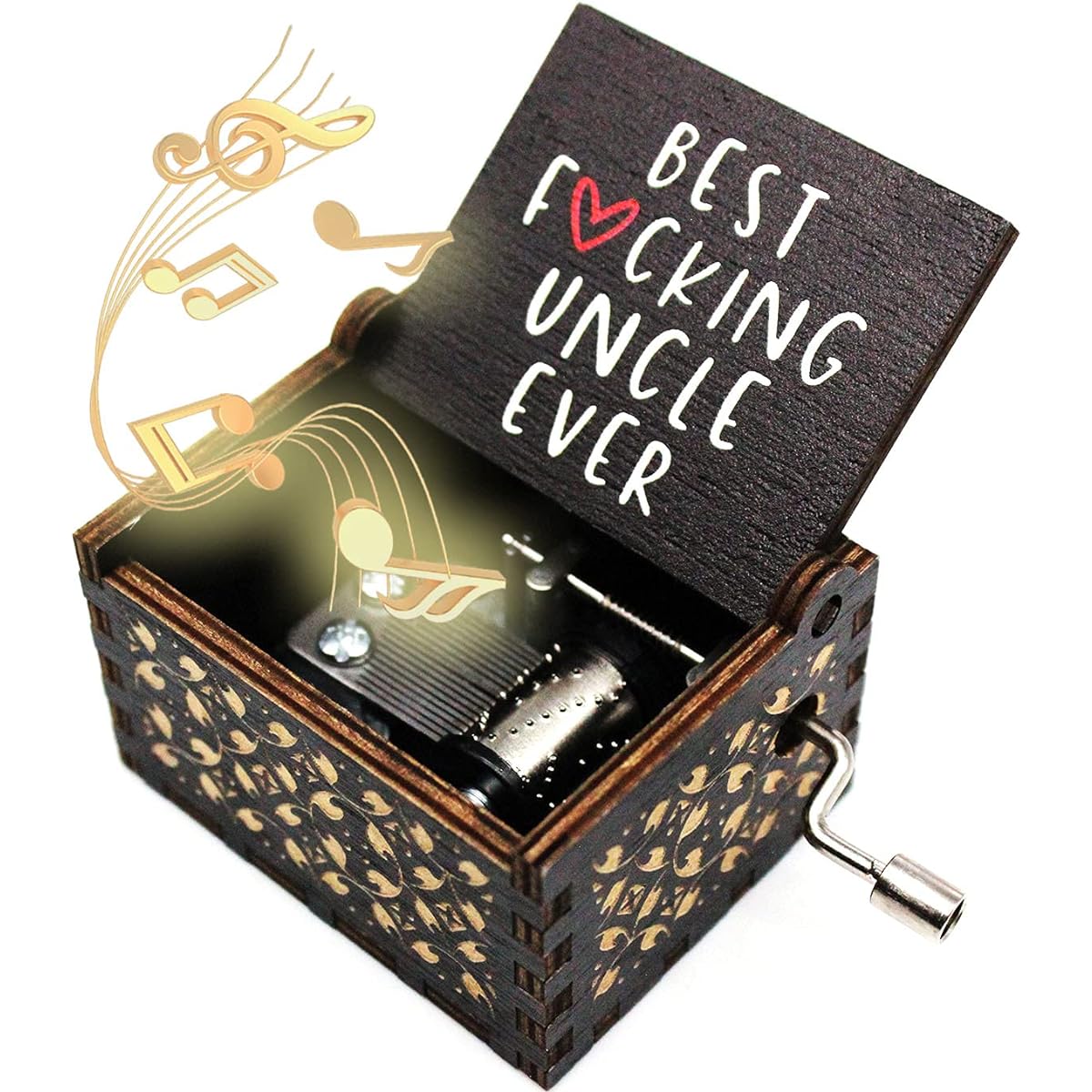 ukebobo Wooden Music Box "You are My Sunshine" Music Box Gift for Uncle 1 Set (FK)