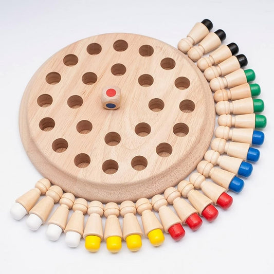 AUTERCO Wooden Memory Chess Board Game, Color Memory Matching Brain Teaser Game for Kids Ages 3-12, Early Childhood Learning Activities Educational Toys Montessori Toys for Ages 3 4 5 6 7 8+ Boys Girls
