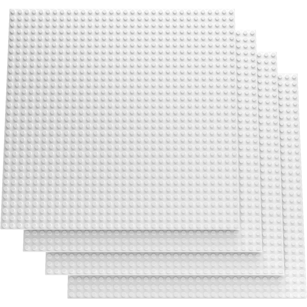 Minizfigs Classic 32 x 32 (10" x 10") 2-Sided Building Brick Plates - Multipack 4 Pack for Toy Bricks Classroom Display Tables - Fits All Major Brands (Green)