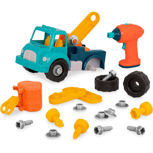(Dark Blue) - battat take-apart crane truck