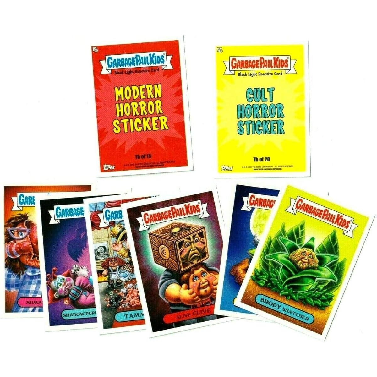 2019 GPK Revenge OH Horror-IBLE 30 Stickers + 1 Blacklight Card