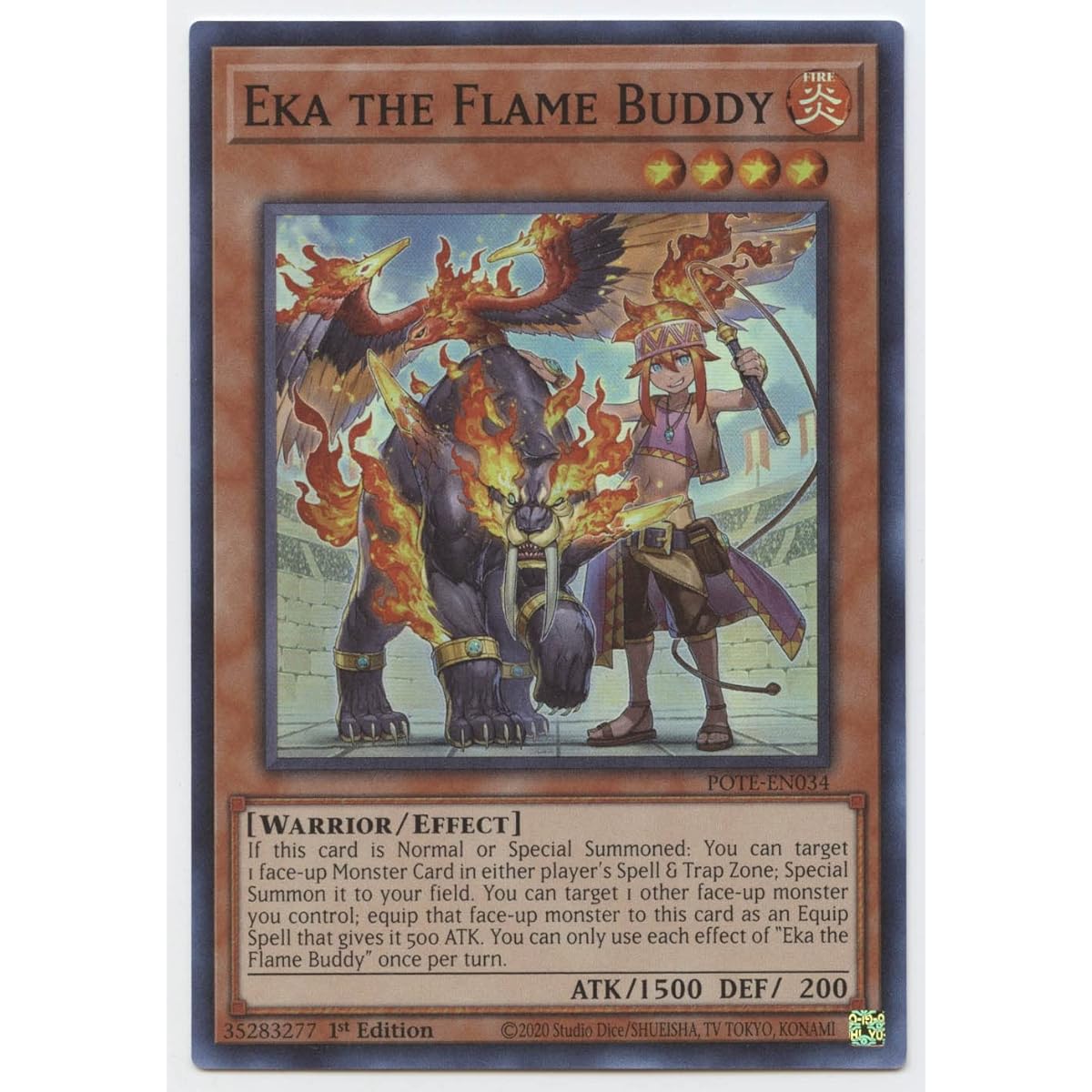 Eka The Flame Buddy - POTE-EN034 - Super Rare - 1st Edition