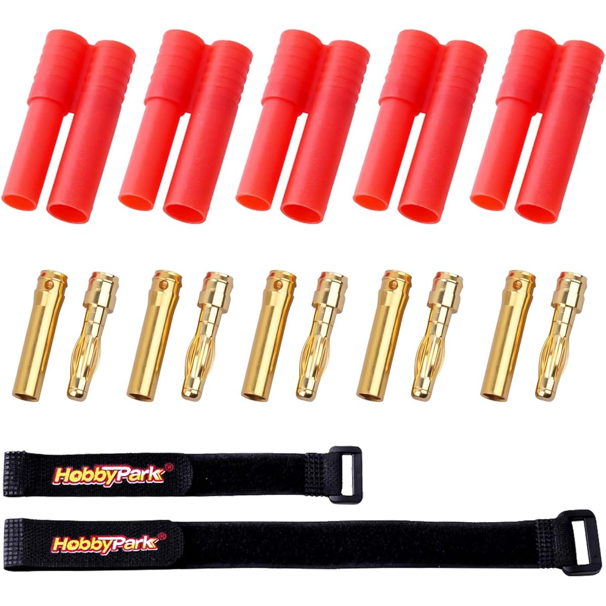 Hobbypark HXT 4.0mm 4mm Banana Connector Plug (Unassembled) NiMH/LiPo Battery Connector Brushless ESC High Current (5 Pairs)