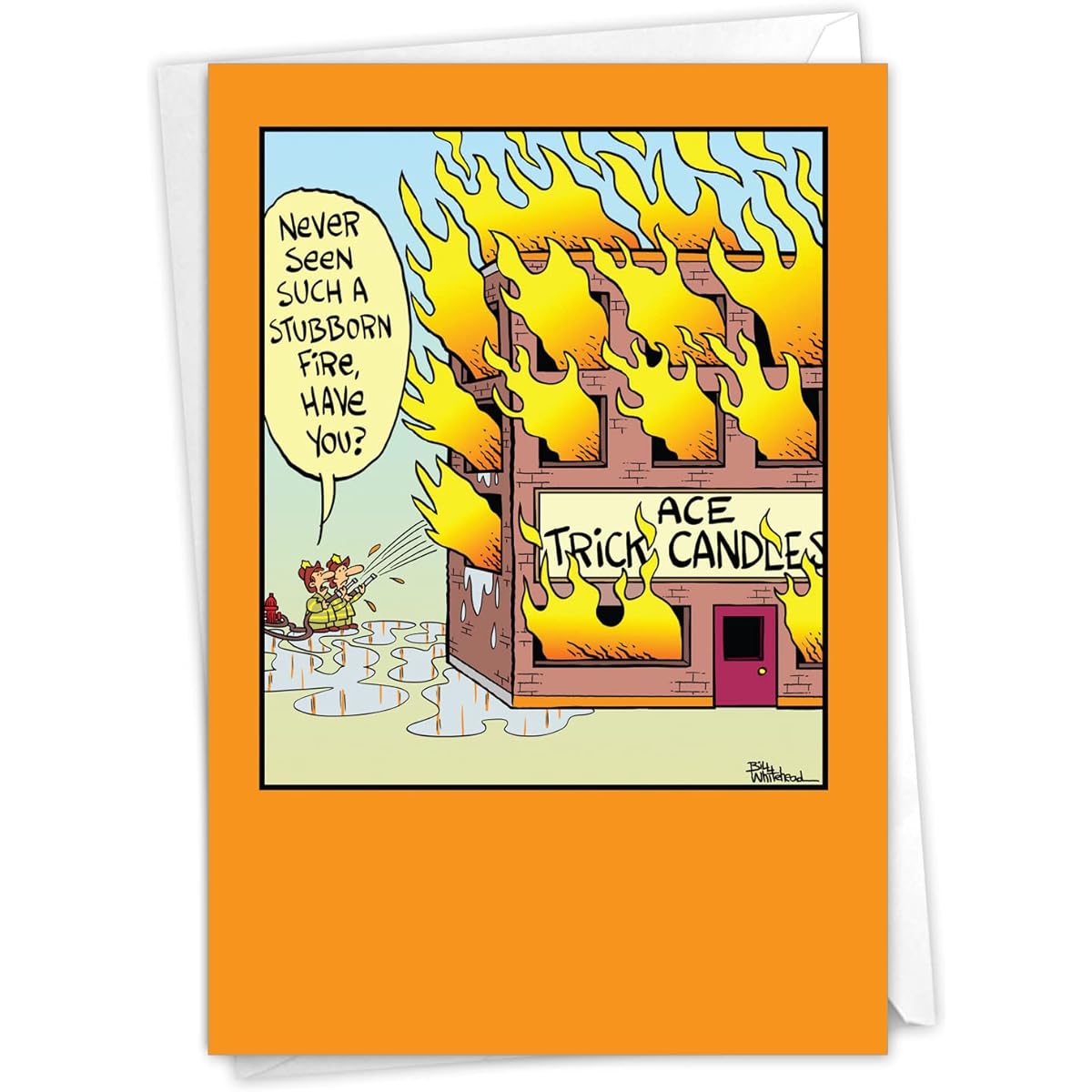 NobleWorks Trick Candle - Birthday Greeting Card with Envelope (4.63 x 6.75 inches) - C6067BDG
