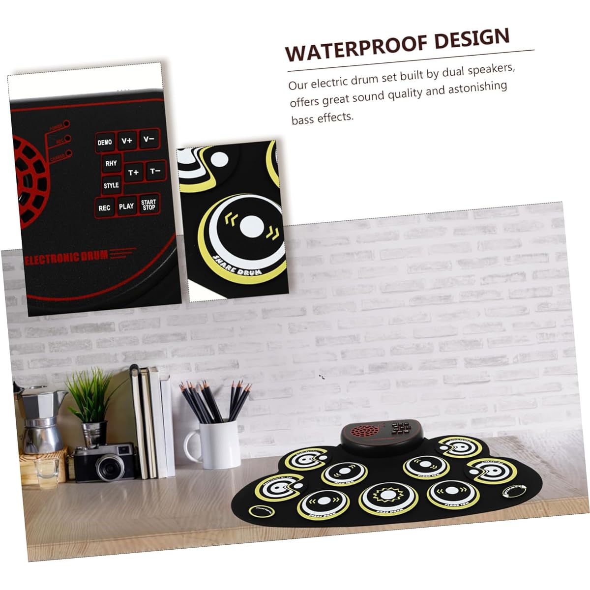 SWOOMEY 1 Set Hand-Wound Electronic Drum Digital Drum Kit Electric Drum Set Percussion Drum Simple Drum Subwoofer Drum Practice Pedal Hand-Wound Drum