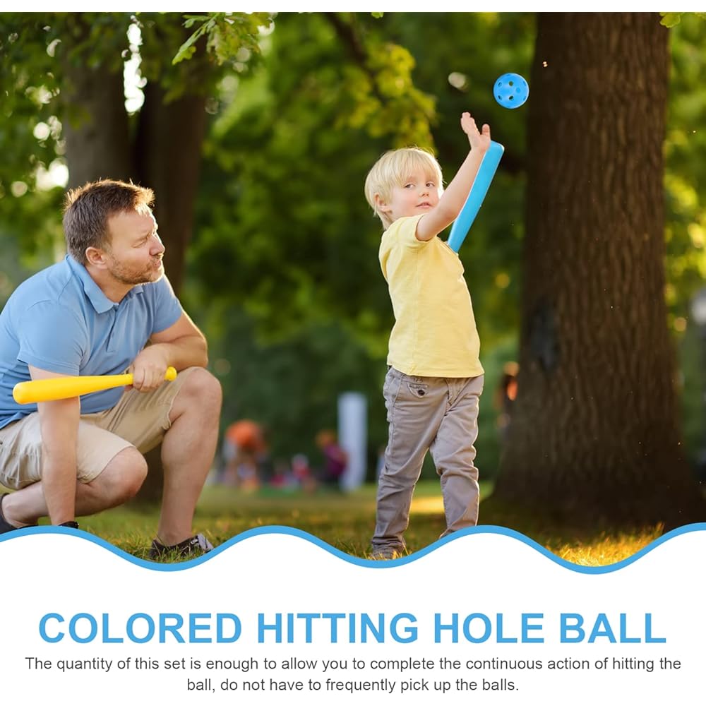 iplusmile Perforated Ball Baseball 72mm Batting Ball Perforated Ball Color Ball Baseball PE Baseball Ball for Practice 12 Pieces (Yellow)