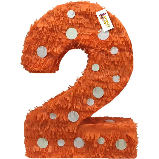 apinata4uOrange & White Polka Dots 2 Pinata