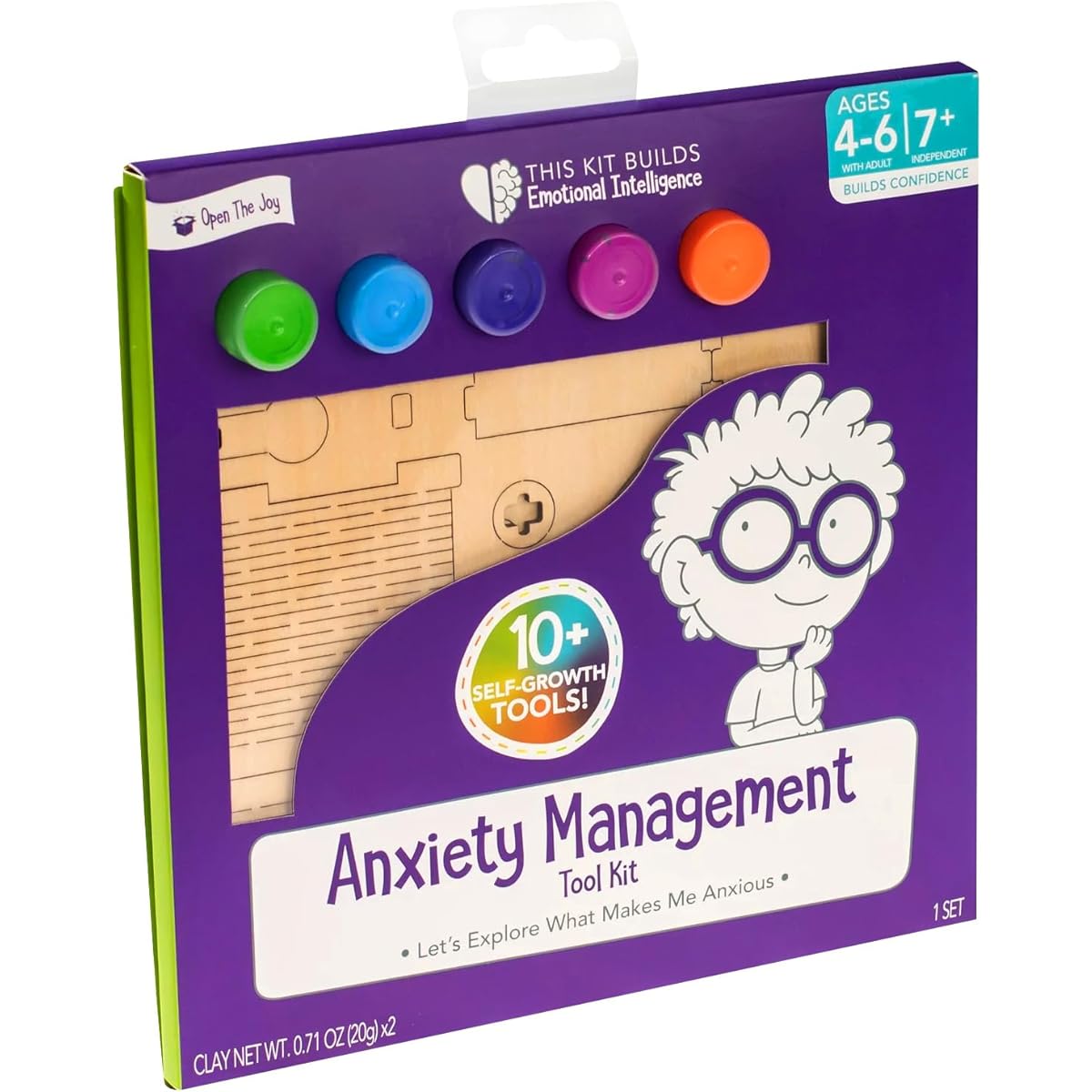 Open The Joy Anxiety Buster Toolkit: The Ultimate Comprehensive Kit for Kids, Packed with Therapeutic Tools and Playful Learning to Help You Overcome Anxiety - Ages 4+