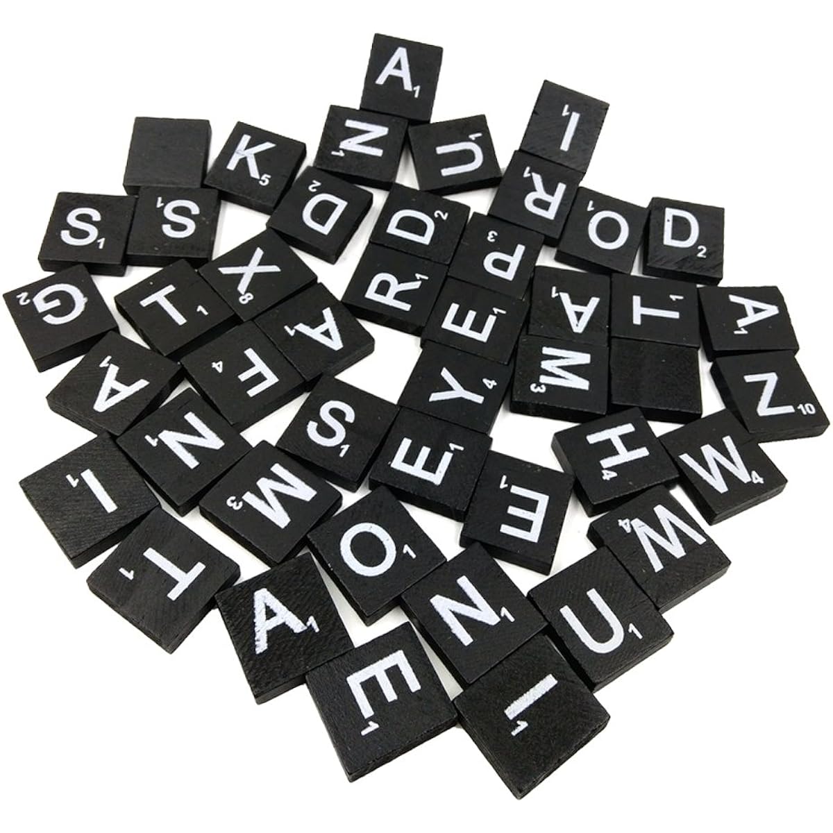 RWHXRWY 1000 Wooden Letter Tiles A-Z Scrabble Letters Craft/Phonics/Spelling/Alphabet Tiles Crossword Game Replacement Pieces/Wall Decor Letters/Black