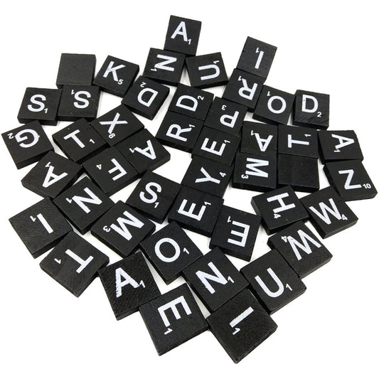 RWHXRWY 1000 Wooden Letter Tiles A-Z Scrabble Letters Craft/Phonics/Spelling/Alphabet Tiles Crossword Game Replacement Pieces/Wall Decor Letters/Black