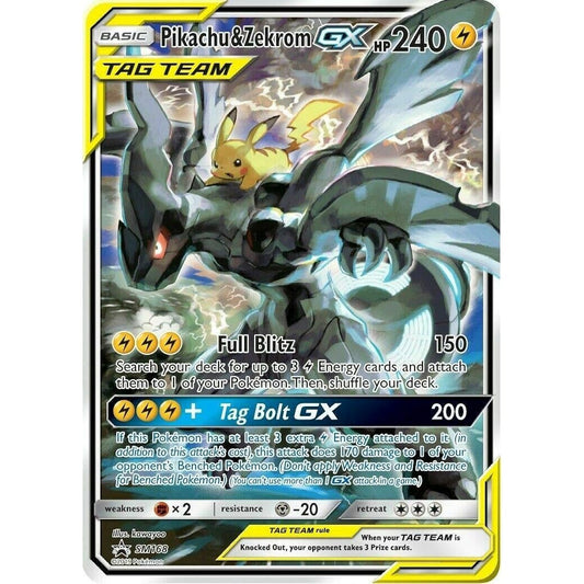 Pokemon TCG Pikachu & Zekrom GX SM168 Sun & Moon Black Star Promo NM/M