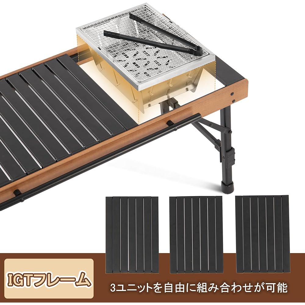 Naturehike Direct Store Camping Table Camping Folding IGT 3 Unit Roll Table Aluminum Lightweight Barbecue BBQ Hiking Picnic Compact Combination Combination Storage Bag Included