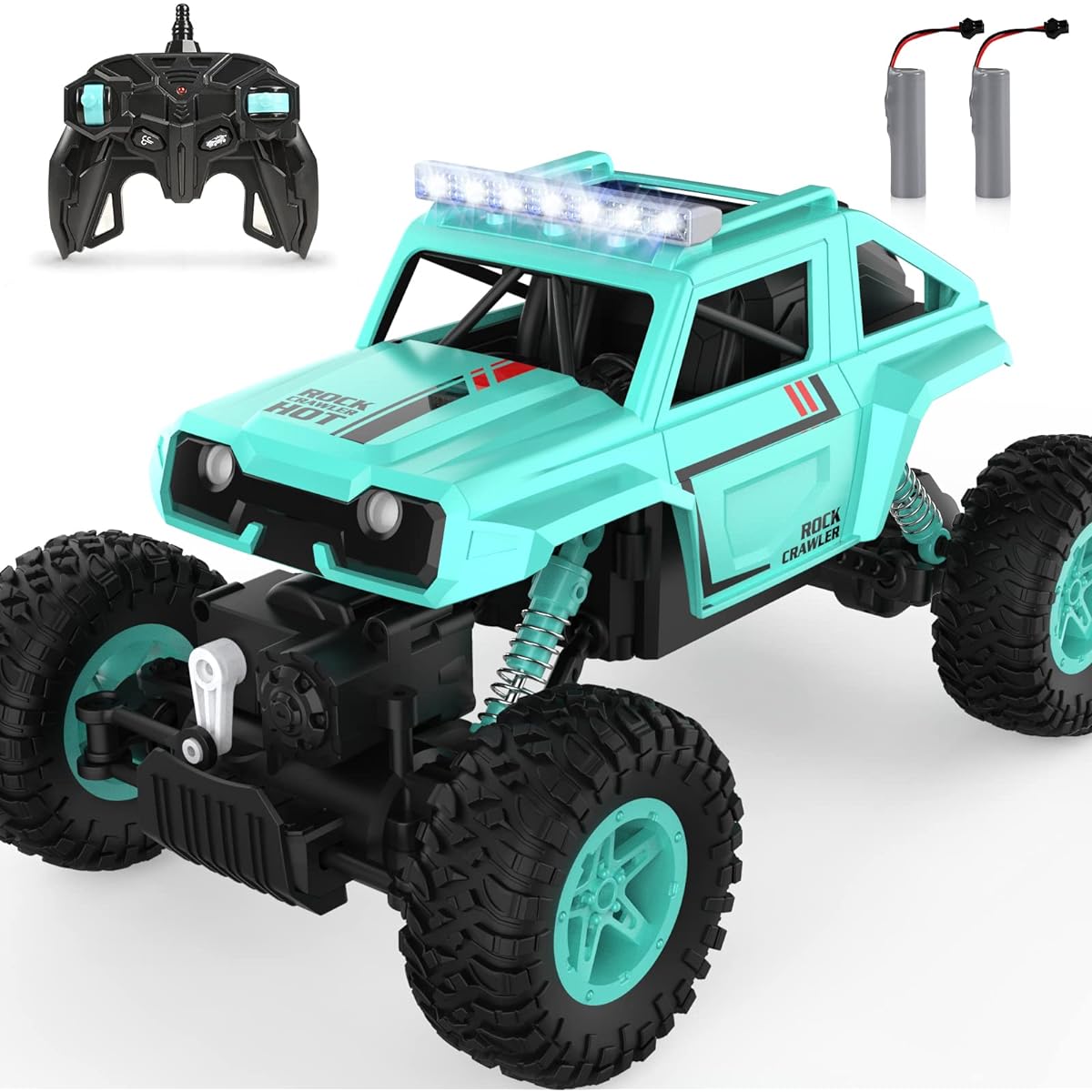 Electric RC Car Off-Road Car 2.4GHz Radio Remote Control Car 360° Spin Monster Truck Dancing Stunt Cartoon Toy Car 757-9025-Battery