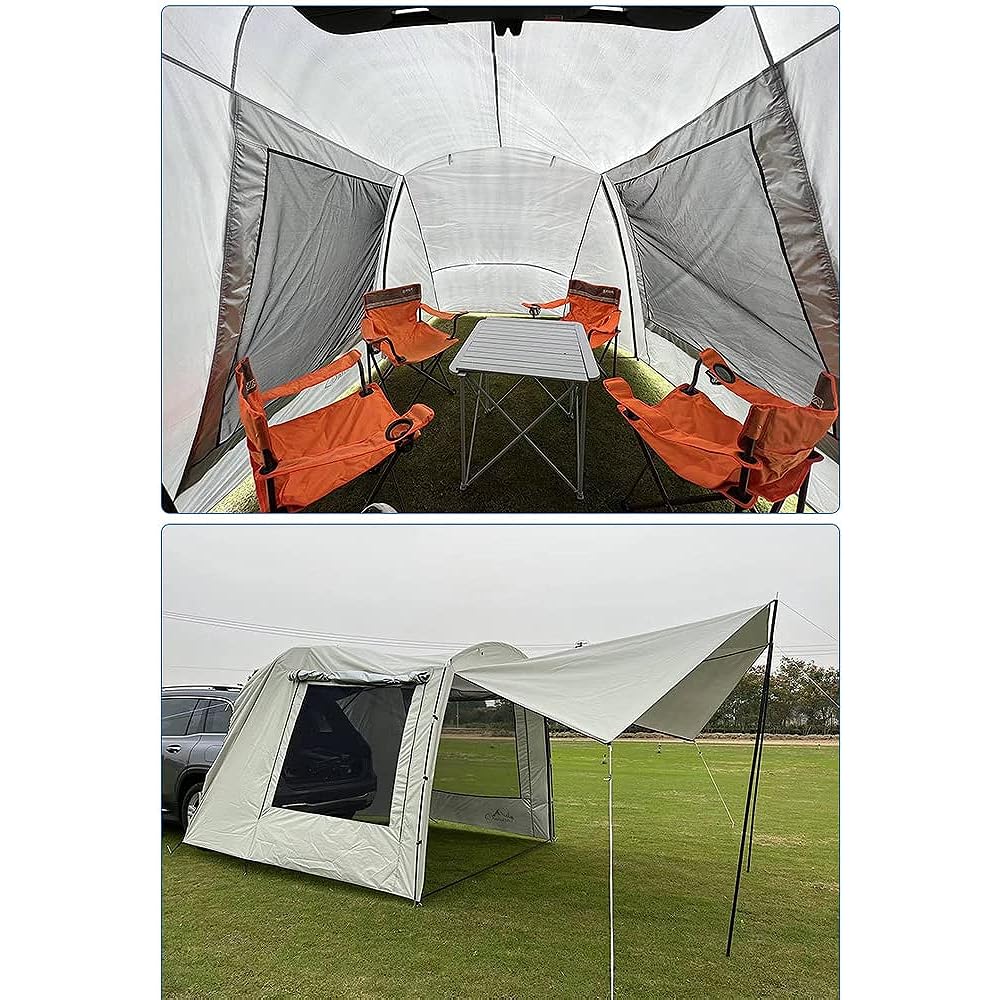 Kadahis Tarp Tent Car Side Tarp for Cars Sunshade Curtain Easy to Set Up Mosquito Repellent Inner Tent Can be Used Alone for 5-6 People Camping Tent Outdoor Park Mountain Climbing Sleeping in Car