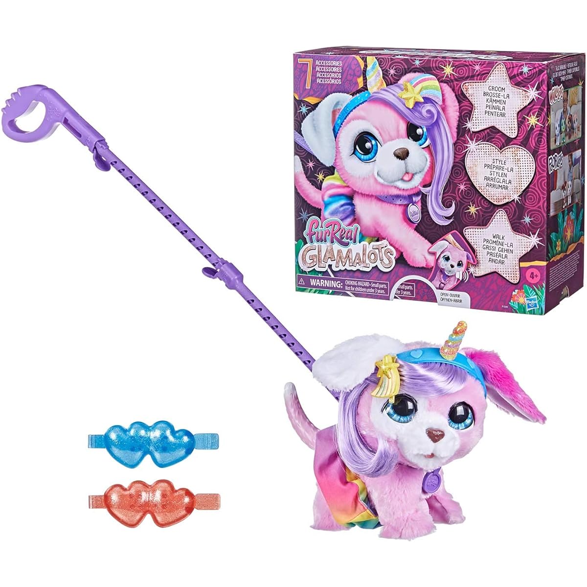 Hasbro FurReal Electric Plush Toy, I Love Fashion! Walking Dog Toy, Walking Dog, Animal, Walking Dog Toy, Interactive Pet Toy, Stuffed Dog, Girl's Toy, Birthday Gift, Accessories Included, Recommended Age 4+, GLAMALOTS PUPPY F1544, Authentic