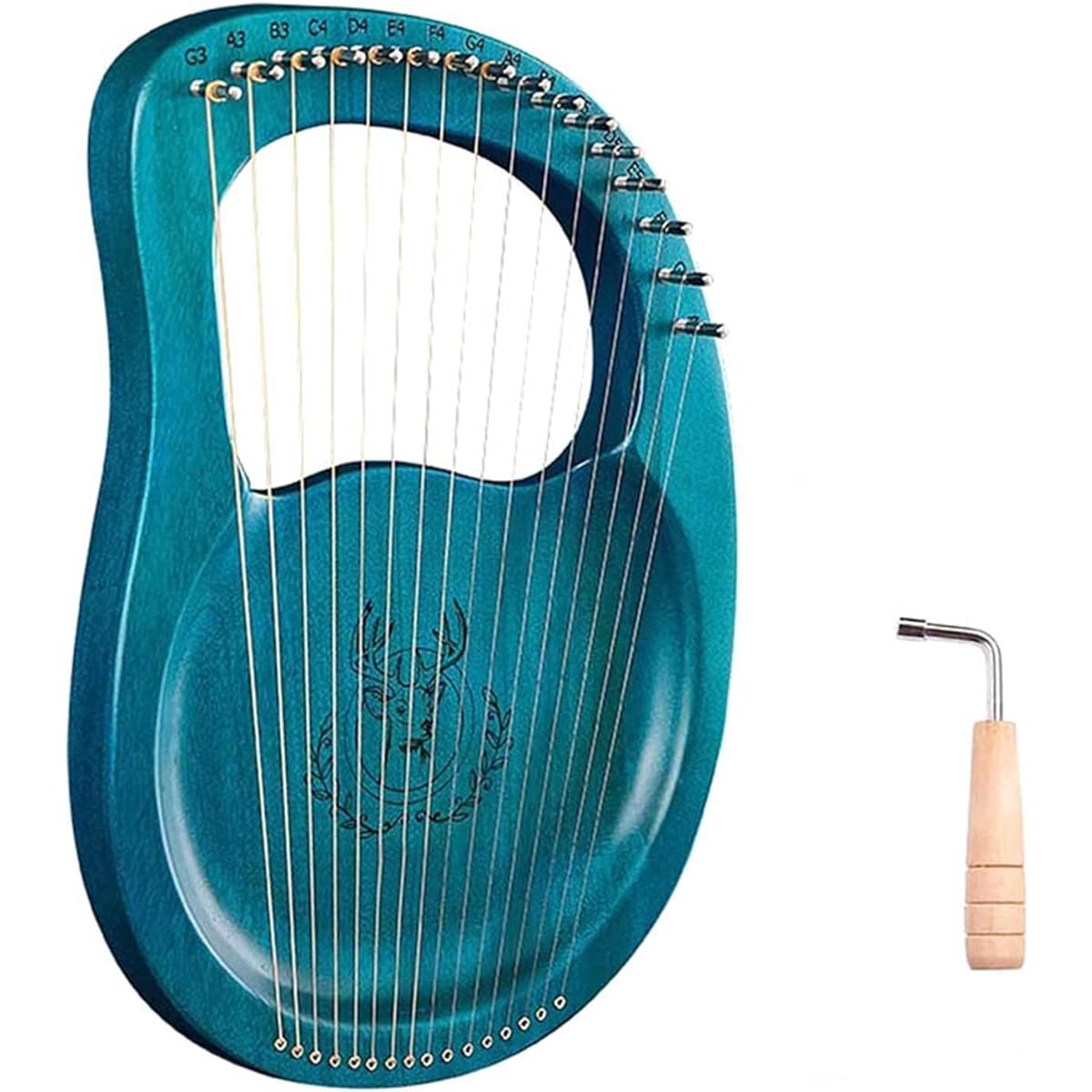 WowZza Harp 16 Strings Lyra Harp, Portable Stable Sound Quality Harp for Beginner Musical Instruments