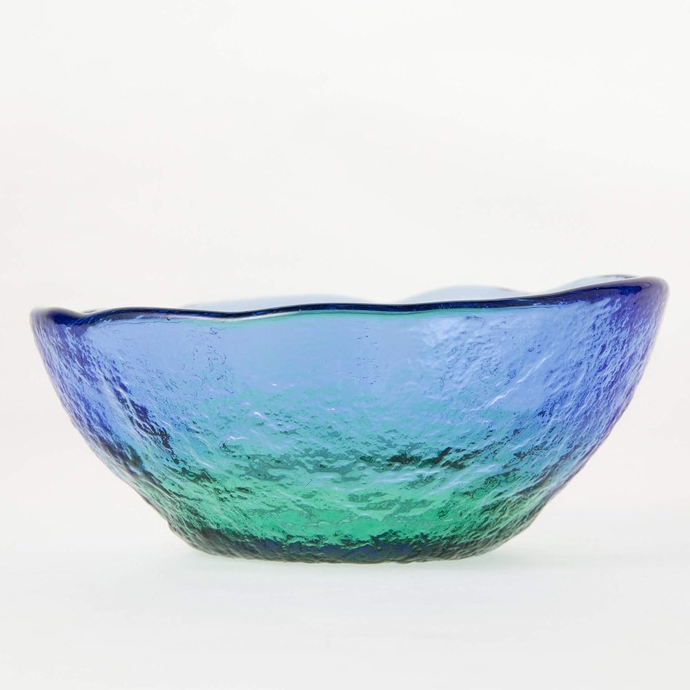 Toyo Sasaki Glass Small Bowl Blue/Green Approximately φ8.2 x 3.2cm Coral Sea Choco Made in Japan WA3301
