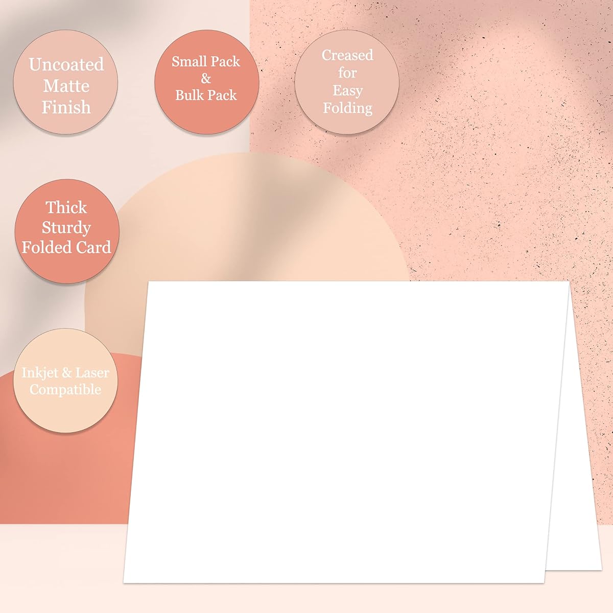 Premium Smooth Blank White A-2 Folded Cards - Heavyweight 100# Cover 285GSM - 4.25" x 5.5" - Made in the USA (50)