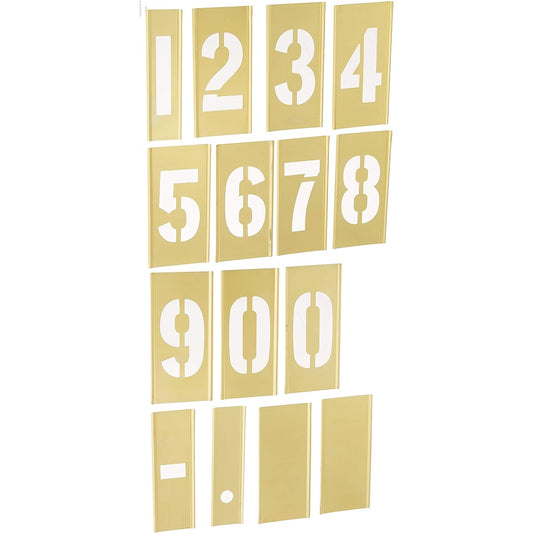 C.H.Hanson 10013 Brass Interlocking Stencil Number Set, 15 Piece, 3 Inch