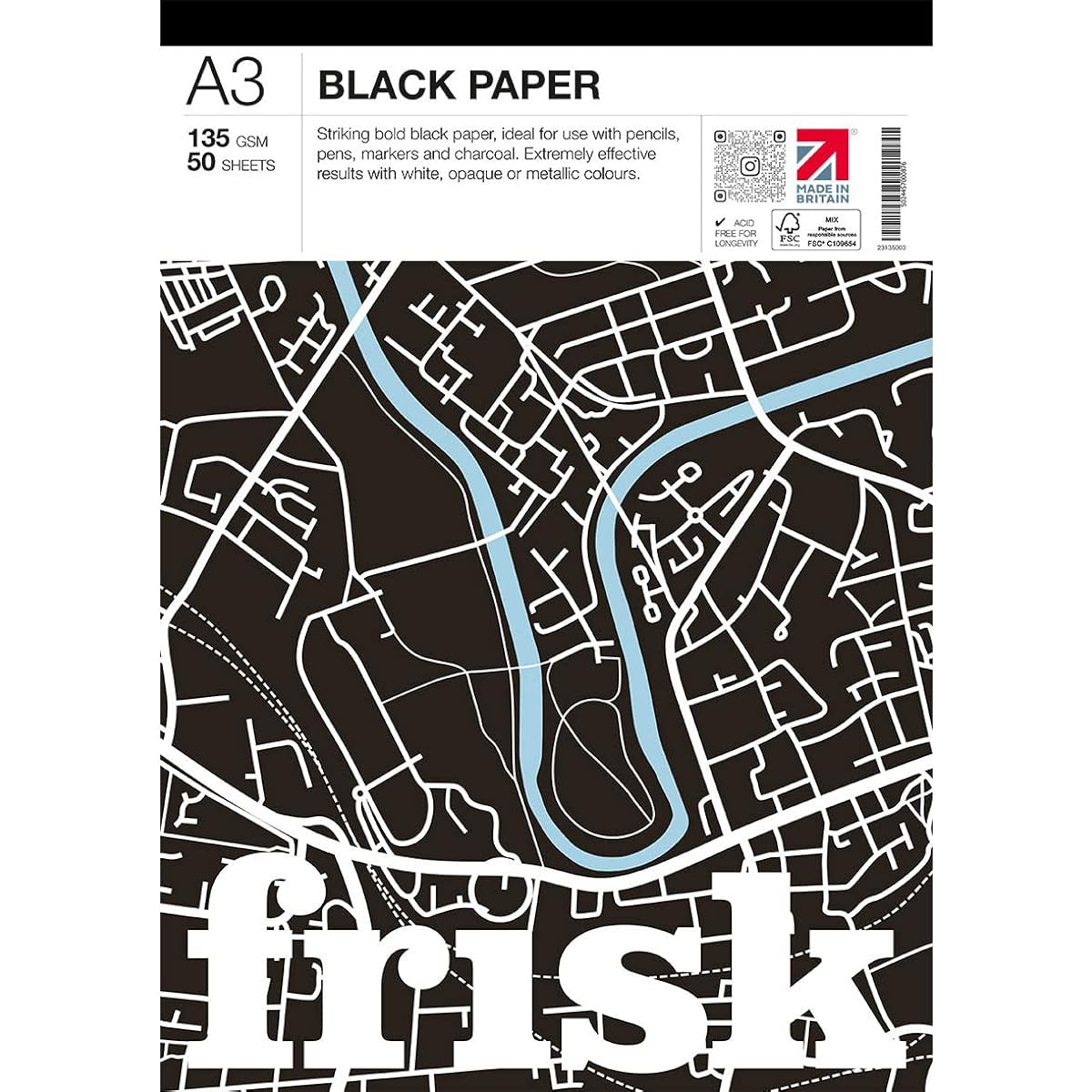 Frisk Black Pad 135gsm A3 50s