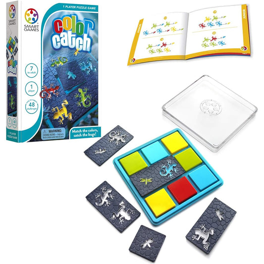 SmartGames Color Catch Travel Game for Kids and Adults - Color Changing STEM Focus Cognitive Skills Building Brain Game Brain Teaser for Ages 7+ - 60 Challenges.