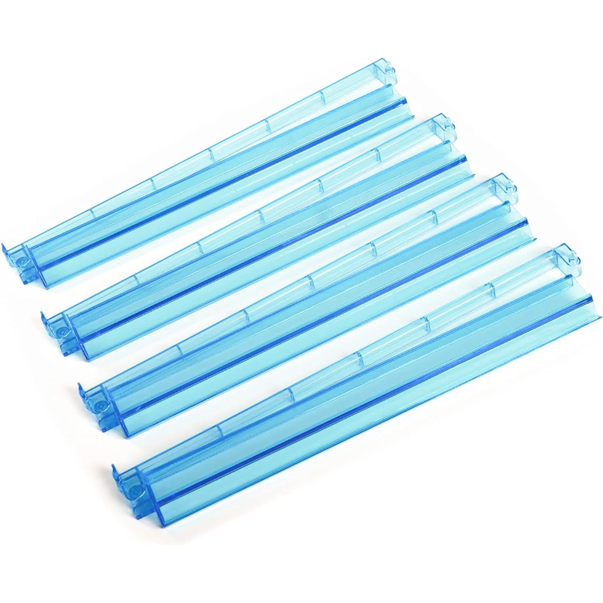 GUSTARIA Mah Jongg All-in-One Tile Rack & Pusher Clear Acrylic Mahjong Rack and Pusher Combo Modern American Mahjong Tile Rack Set of 4 Blue