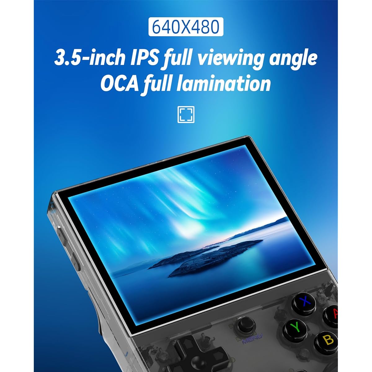 Dosnura RG35XX Plus Retro Video Handheld Game Console Linux System 3.5 Inch IPS Screen Built-in 3300mAH Battery 64G TF Card Pre-installed 5500 Classic Games (Black T)