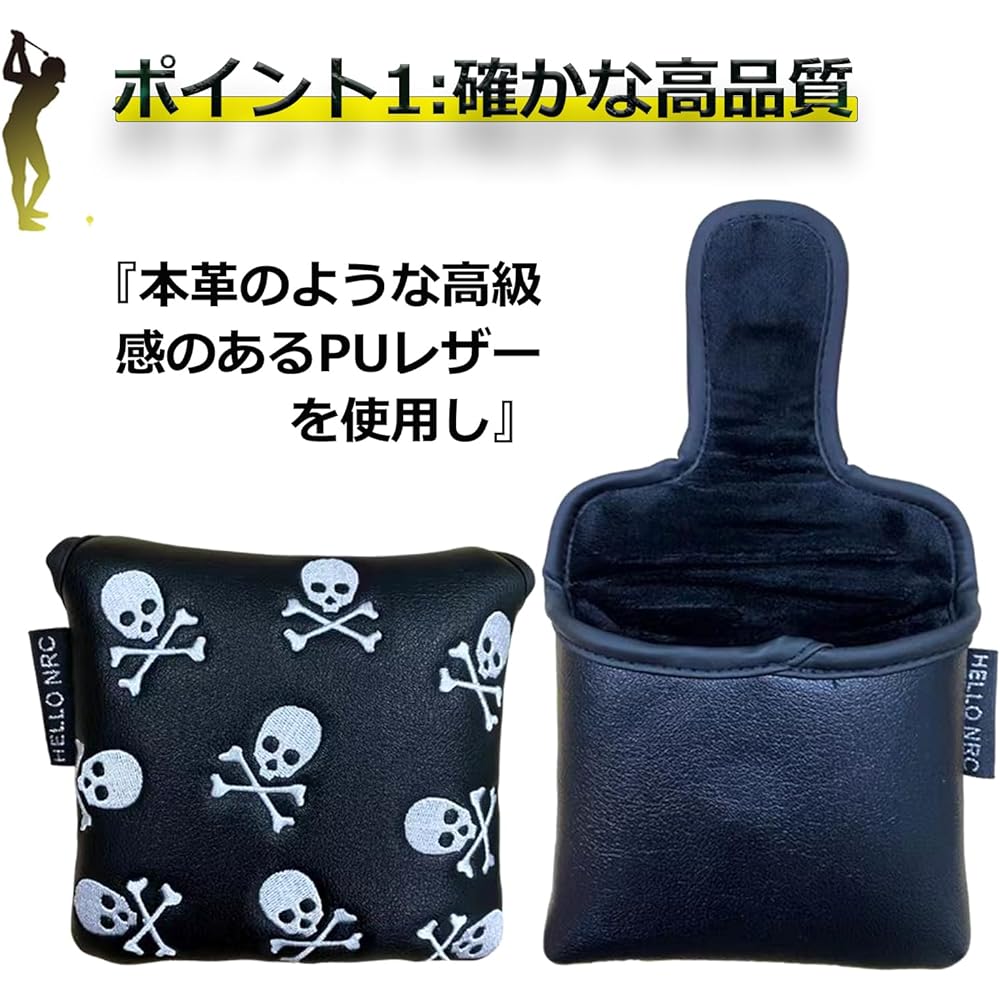 Golf Cover Golf Head Cover Putter Cover Mallet Utility Head Cover Fairway Wood Cover Driver UT DR FW Cover Small Skull Waterproof Conversion Doug Included