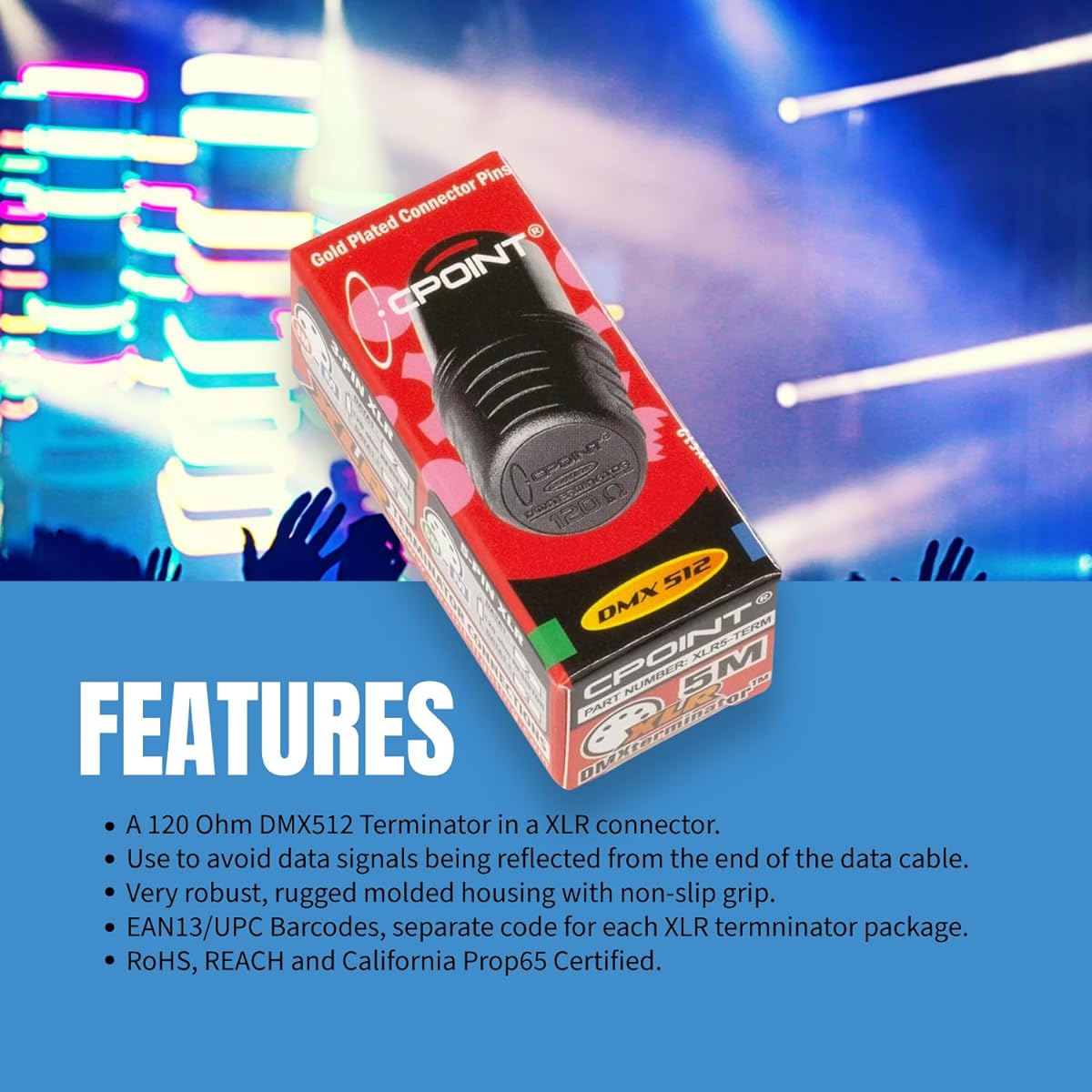 SIRS-E 2 Pack - CPoint DMXterminator XLR 5 Pin DMX Terminator 120 Ohm XLR5-TERM