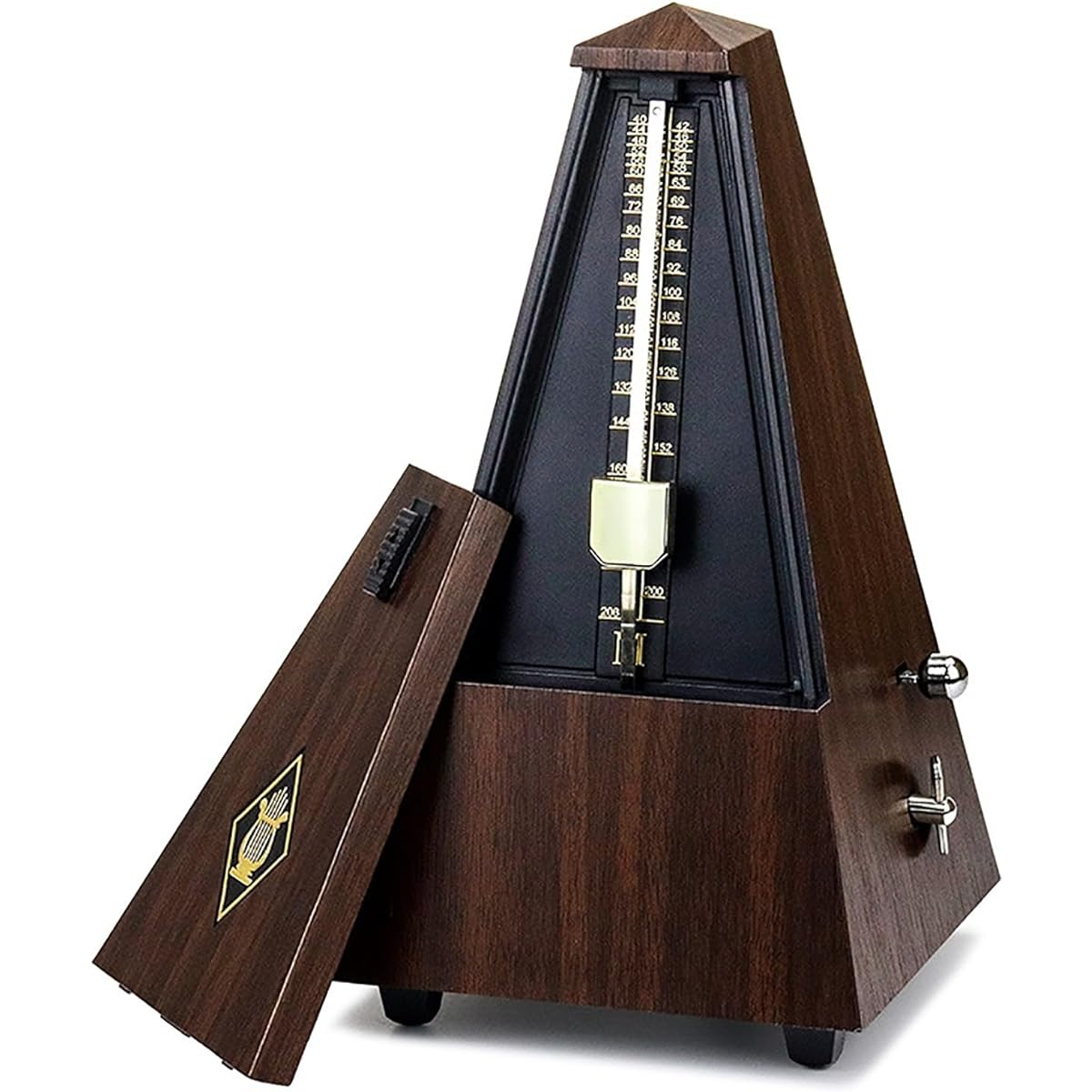 Metronome for playing musical instruments Tower Mechanical Metronome Piano Guitar Violin Kosho Universal Easy to operate (Color: Brown, Size: 11.5x11.5x21cm)