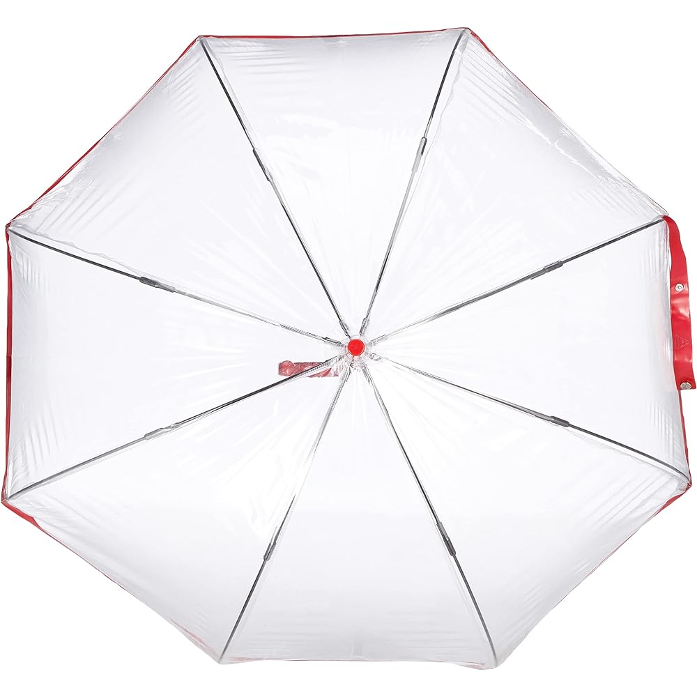 [Fulton] MOONBAT Bierdcage Birdcage Umbrella, Long Umbrella, Transparent Umbrella, Women's Gift, Present 21-152-52951-00-33-65 Red/One Point Logo Rib Length: Approx. 65cm