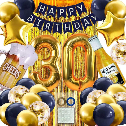 30th Birthday Decorations for Men Navy Blue Gold 30th Birthday Party Decorations 30th Birthday Party Decorations 30 Number Balloons 30 Birthday Decorations