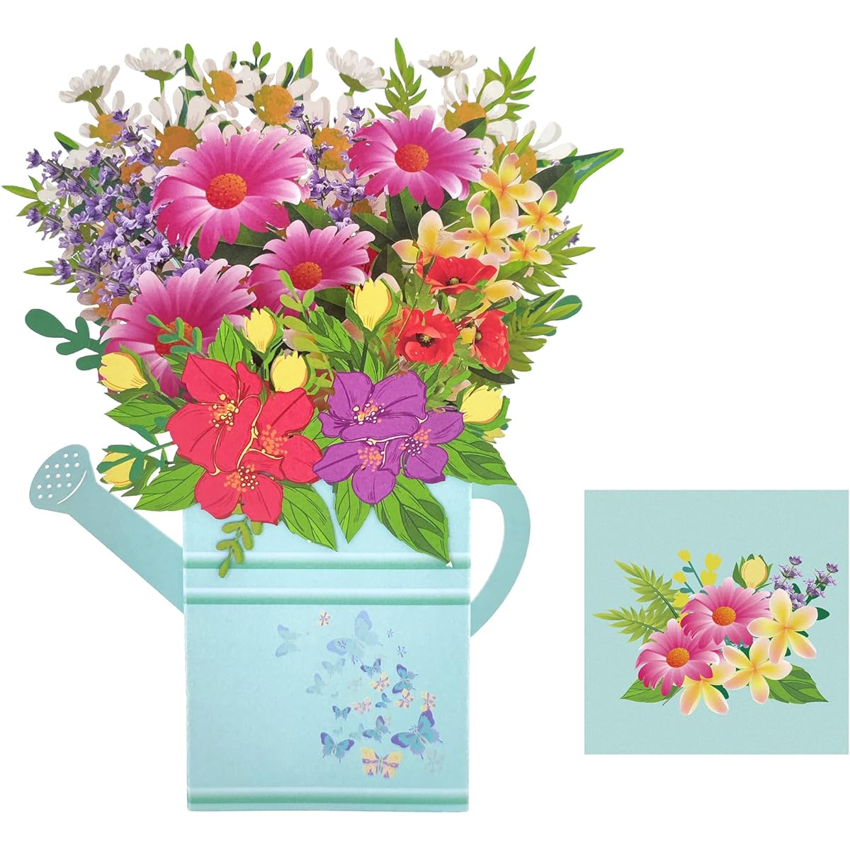 ABSOFINE Pop-up Card 3D Paper Greeting Card Birthday Pop-up Card Women's Celebration Gift Best Friend Mother Birthday Anniversary (Blue Flower)