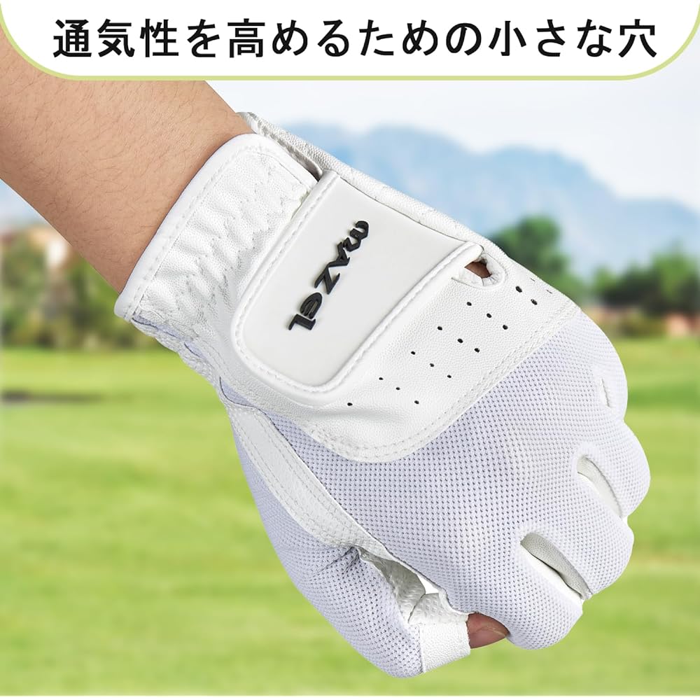 MAZEL Women's Golf Gloves for Both Hands 16~18cm Fingertip Cut Gloves