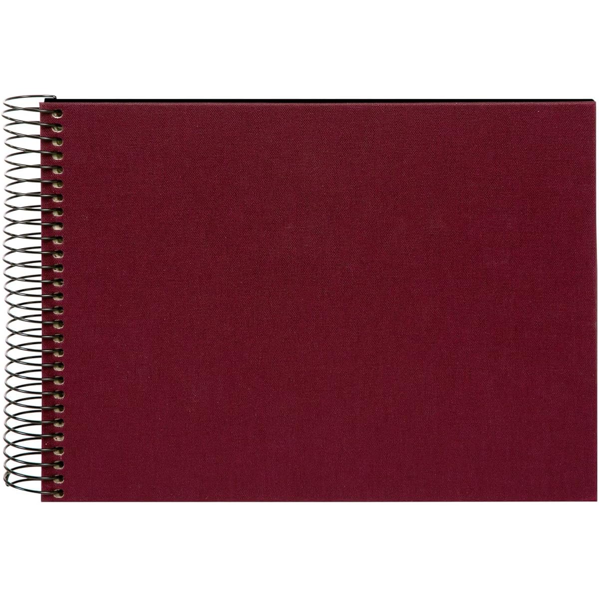 Goldbuch Bella Vista Linen with Spiral, 40, Paste Book, Photo Album, Paper, Bordeaux (Black Pages), 23x17 cm