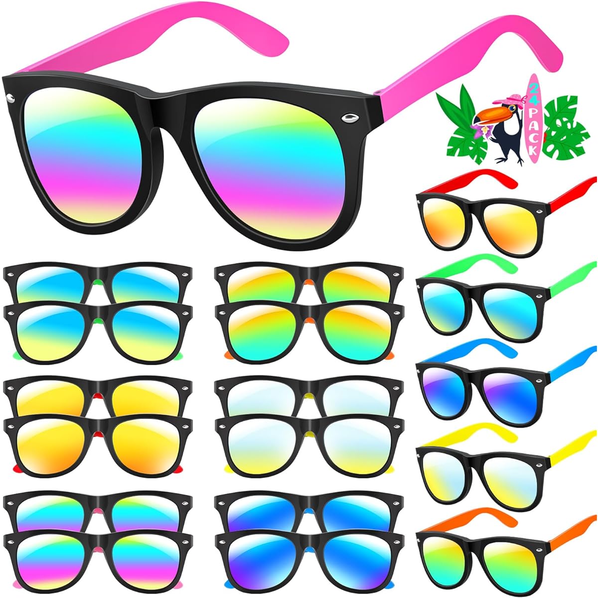 GINMIC Kids Sunglasses Bulk 12 Pack Kids Party Favors for Boys and Girls Pool Toys Summer Toys Party Toys Souvenirs Bag Stuffers Birthday Party Supplies Gifts