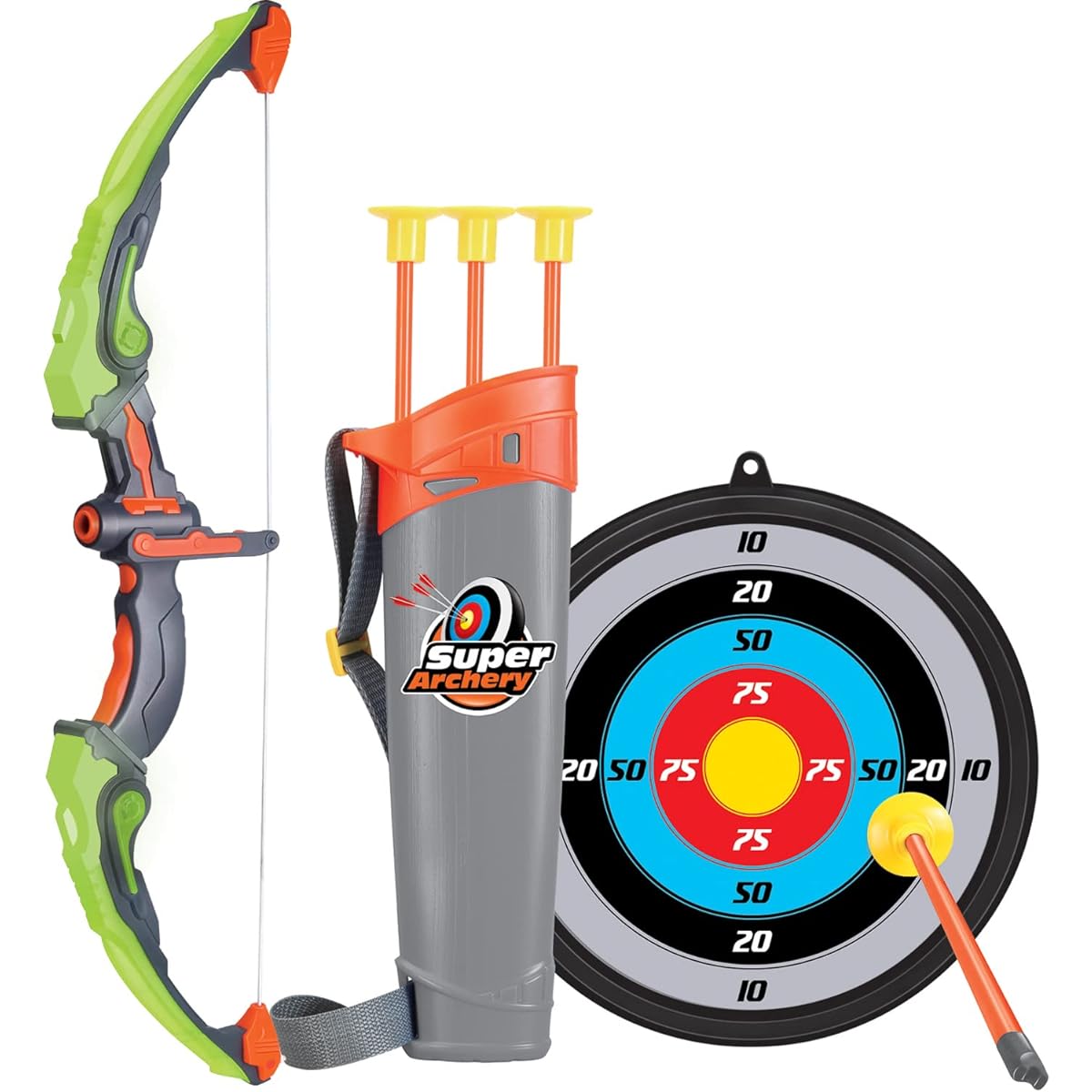 Click N' Play Light Up Bow and Arrow Archery Set Outdoor Hunting Play with 3 Suction Cups, Arrow Target & Quiver for Kids