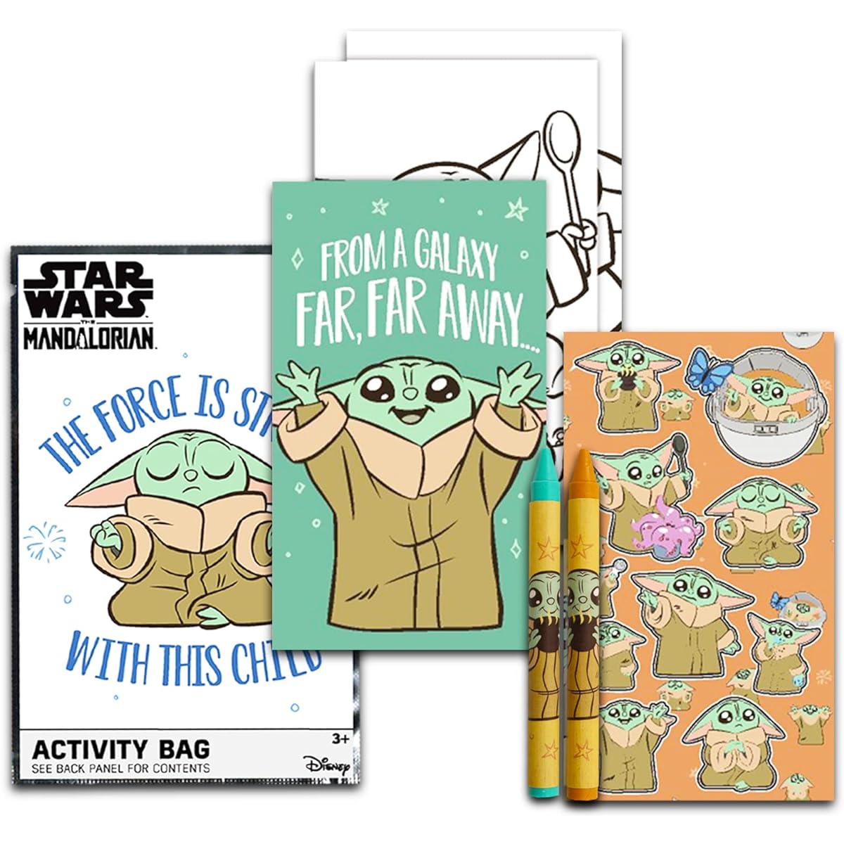 STAR WARS Baby Yoda Valentine's Day Cards for School - 24 Pack Baby Yoda Activity Set with Labels Valentine Gifts for Kids, Classroom, Party, Exchange Bundle